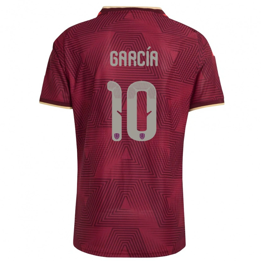 Danxen Hombre Camiseta Venezuela Deverson García #10 Borgoña Oro Amarillo 1ª Equipación 26-28 La Camisa México