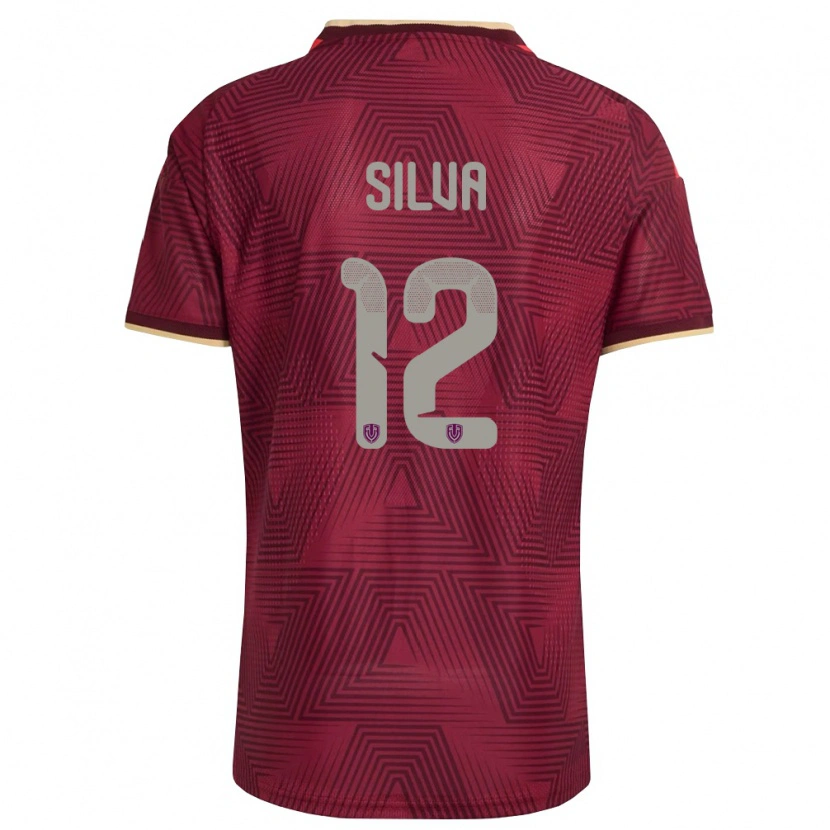 Danxen Hombre Camiseta Venezuela Miguel Silva #12 Borgoña Oro Amarillo 1ª Equipación 26-28 La Camisa México