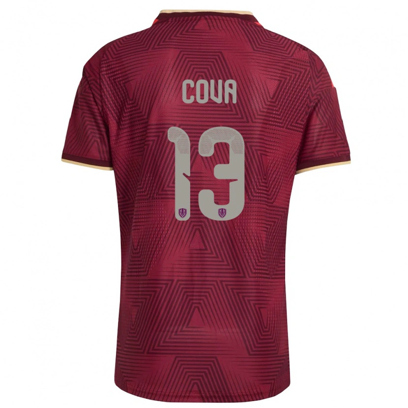 Danxen Hombre Camiseta Venezuela Alejandro Cova #13 Borgoña Oro Amarillo 1ª Equipación 26-28 La Camisa México