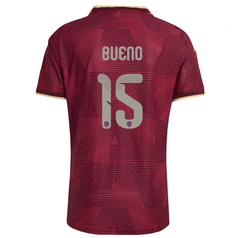 Danxen Hombre Camiseta Venezuela Jesús Bueno #15 Borgoña Oro Amarillo 1ª Equipación 26-28 La Camisa México