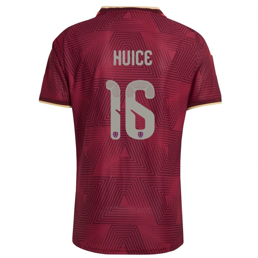 Danxen Hombre Camiseta Venezuela Frangel Huice #16 Borgoña Oro Amarillo 1ª Equipación 26-28 La Camisa México