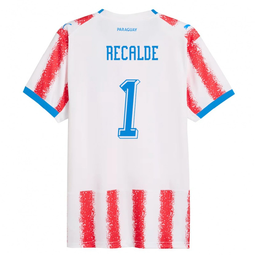 Danxen Hombre Camiseta Paraguay Cristina Recalde #1 Blanco Rojo Azul 1ª Equipación 26-28 La Camisa México