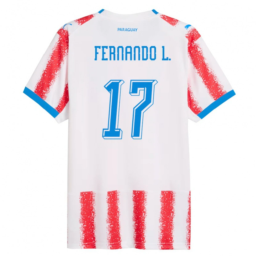 Danxen Hombre Camiseta Paraguay Fernando Leguizamón #17 Blanco Rojo Azul 1ª Equipación 26-28 La Camisa México