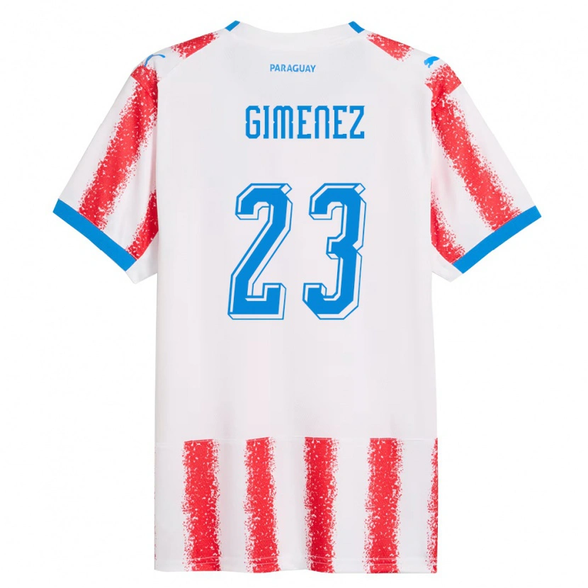 Danxen Hombre Camiseta Paraguay Miguel Giménez #23 Blanco Rojo Azul 1ª Equipación 26-28 La Camisa México