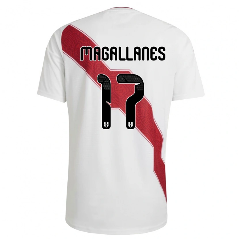 Danxen Hombre Camiseta Perú Piero Magallanes #17 Blanco Rojo Negro 1ª Equipación 26-28 La Camisa México