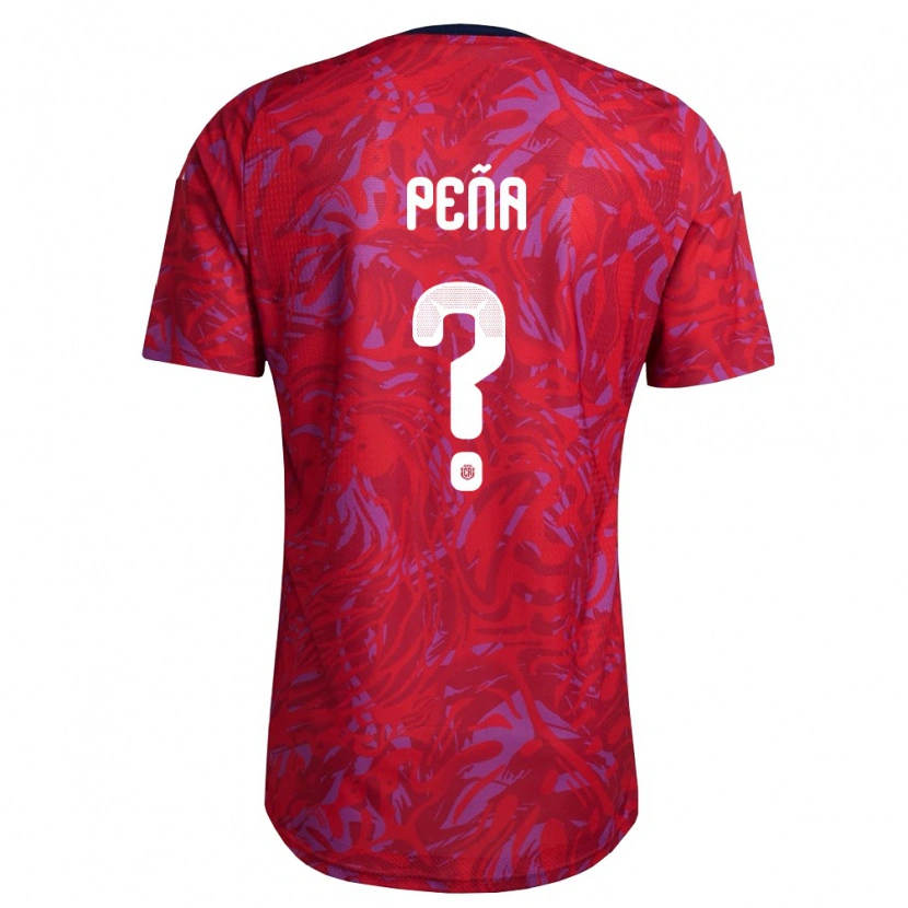 Danxen Hombre Camiseta Costa Rica Randy Pena #0 Rojo Púrpura Marino 1ª Equipación 26-28 La Camisa México