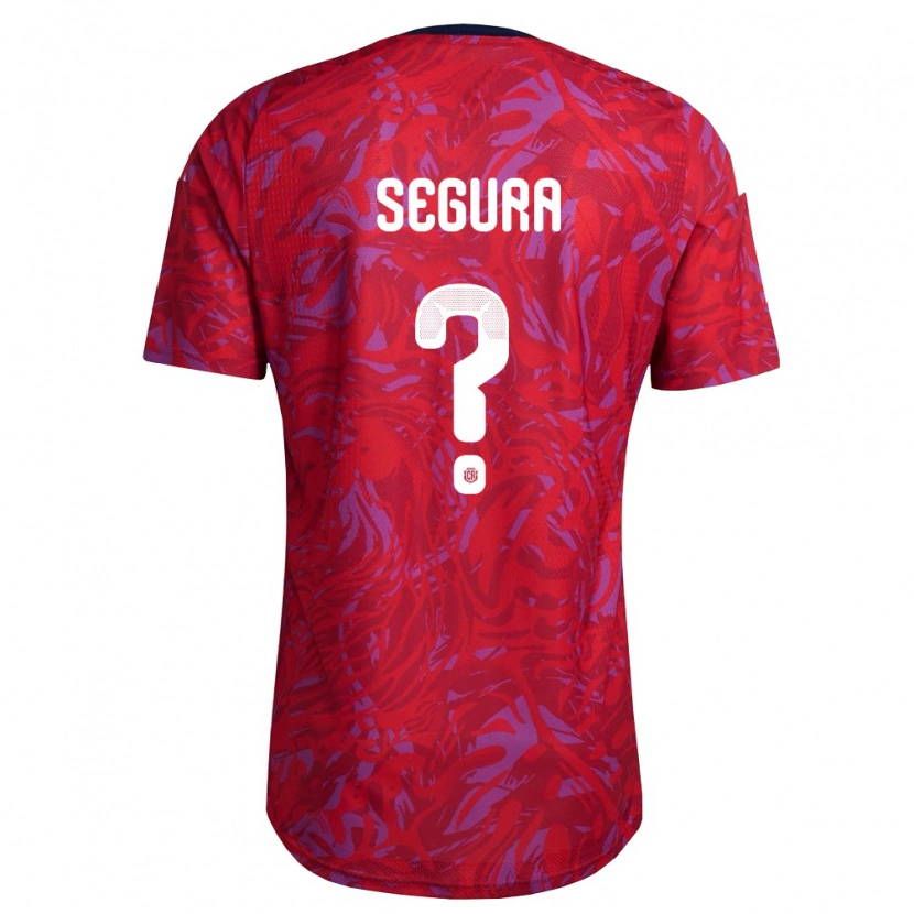 Danxen Hombre Camiseta Costa Rica Oscar Segura #0 Rojo Púrpura Marino 1ª Equipación 26-28 La Camisa México