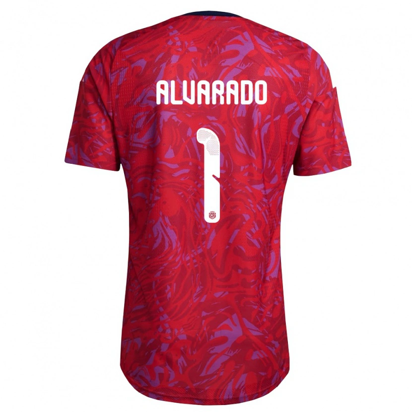 Danxen Hombre Camiseta Costa Rica Esteban Alvarado #1 Rojo Púrpura Marino 1ª Equipación 26-28 La Camisa México