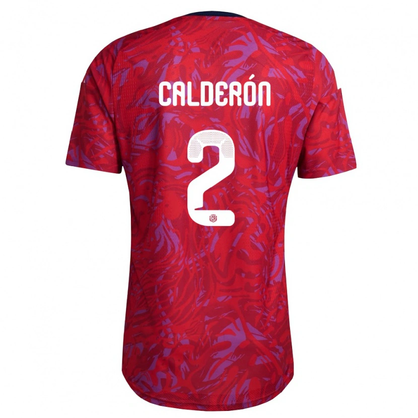 Danxen Hombre Camiseta Costa Rica Brayan Calderón #2 Rojo Púrpura Marino 1ª Equipación 26-28 La Camisa México