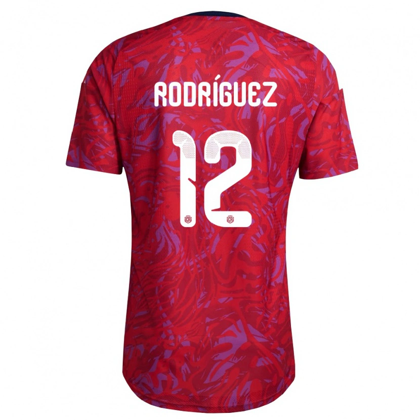 Danxen Hombre Camiseta Costa Rica Lixy Rodriguez #12 Rojo Púrpura Marino 1ª Equipación 26-28 La Camisa México