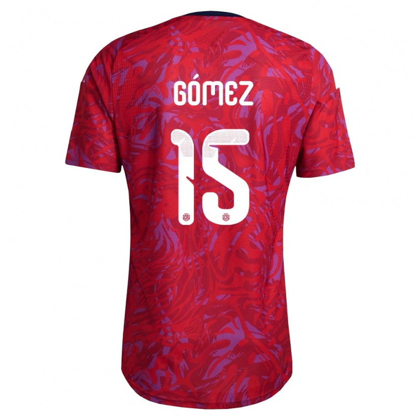 Danxen Hombre Camiseta Costa Rica Sebastián Gómez #15 Rojo Púrpura Marino 1ª Equipación 26-28 La Camisa México