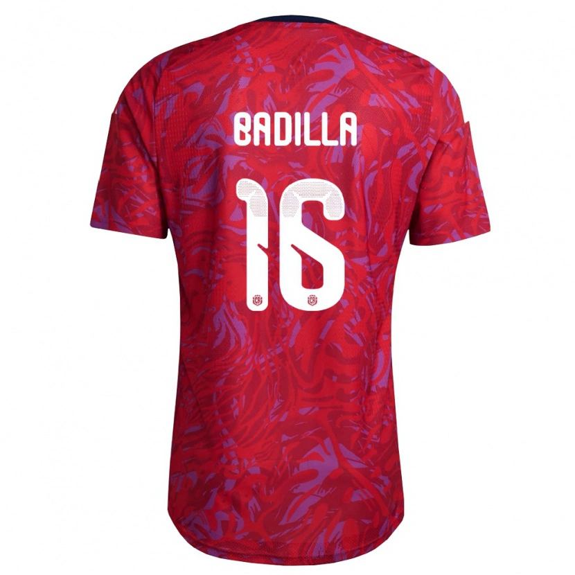 Danxen Hombre Camiseta Costa Rica Isaac Badilla #16 Rojo Púrpura Marino 1ª Equipación 26-28 La Camisa México