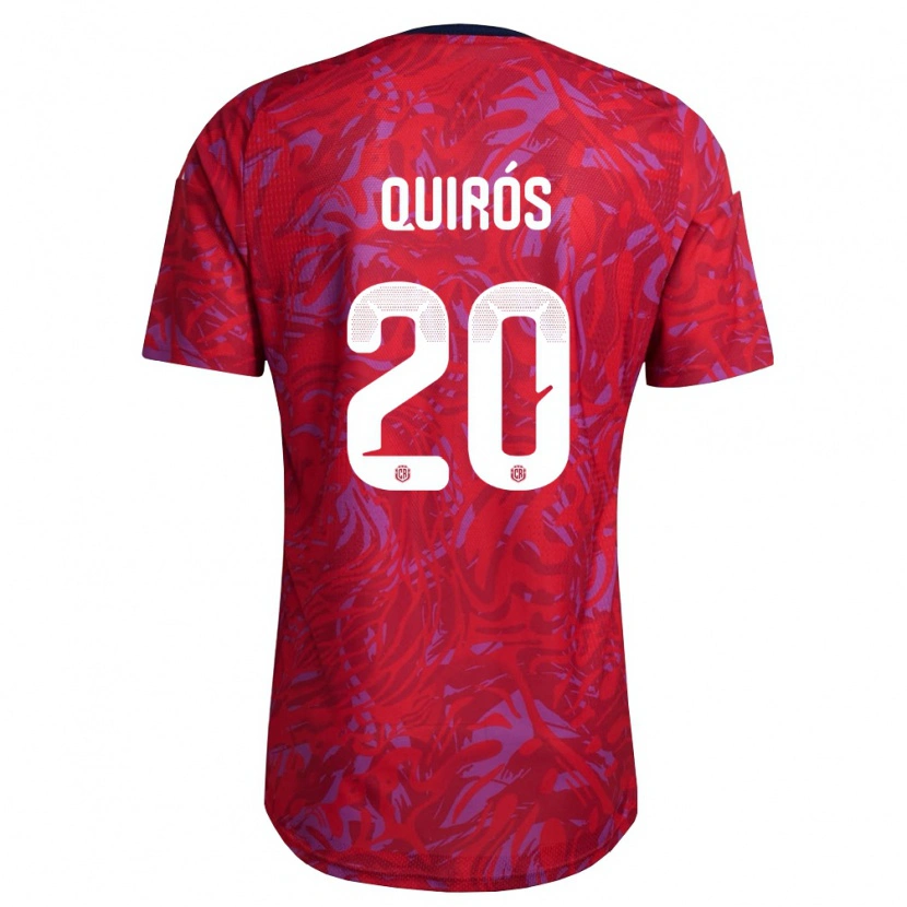 Danxen Hombre Camiseta Costa Rica Haxzel Quirós #20 Rojo Púrpura Marino 1ª Equipación 26-28 La Camisa México
