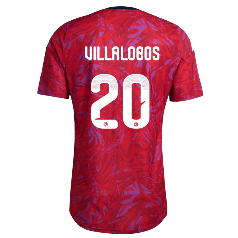 Danxen Hombre Camiseta Costa Rica Fabiola Villalobos #20 Rojo Púrpura Marino 1ª Equipación 26-28 La Camisa México