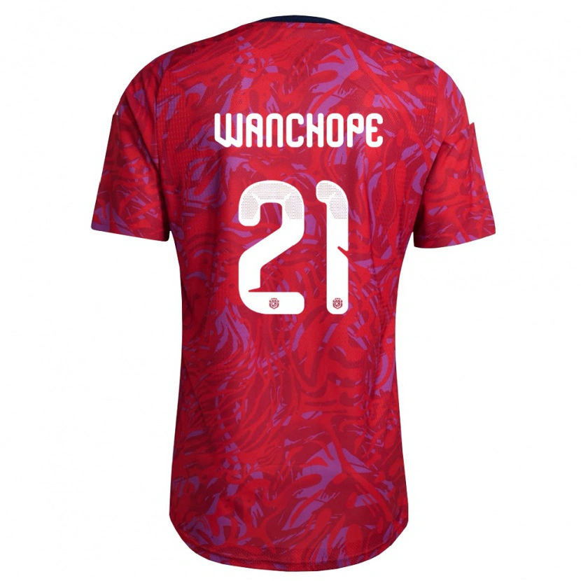 Danxen Hombre Camiseta Costa Rica Matías Wanchope #21 Rojo Púrpura Marino 1ª Equipación 26-28 La Camisa México