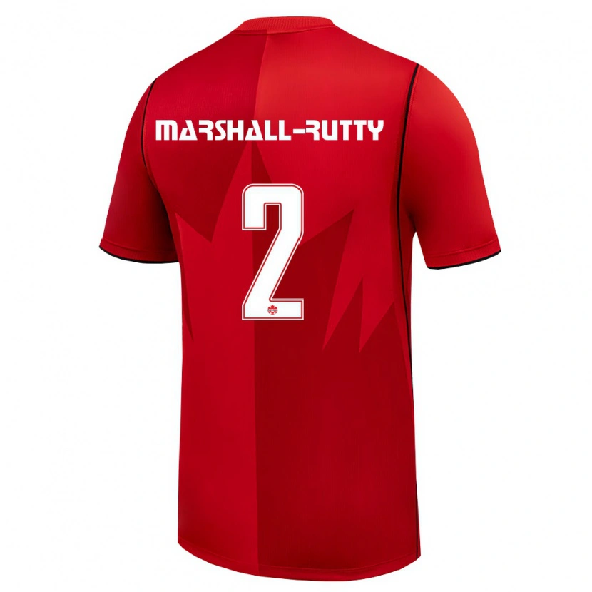 Danxen Hombre Camiseta Canadá Jahkeele Marshall-Rutty #2 Rojo Blanco 1ª Equipación 26-28 La Camisa México