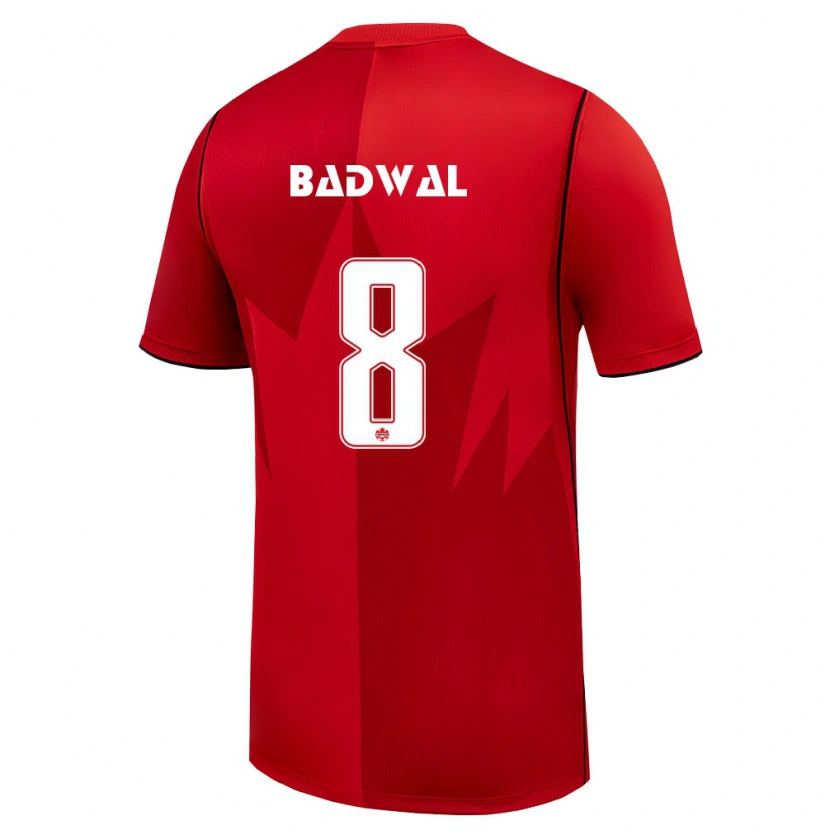 Danxen Hombre Camiseta Canadá Jeevan Badwal #8 Rojo Blanco 1ª Equipación 26-28 La Camisa México