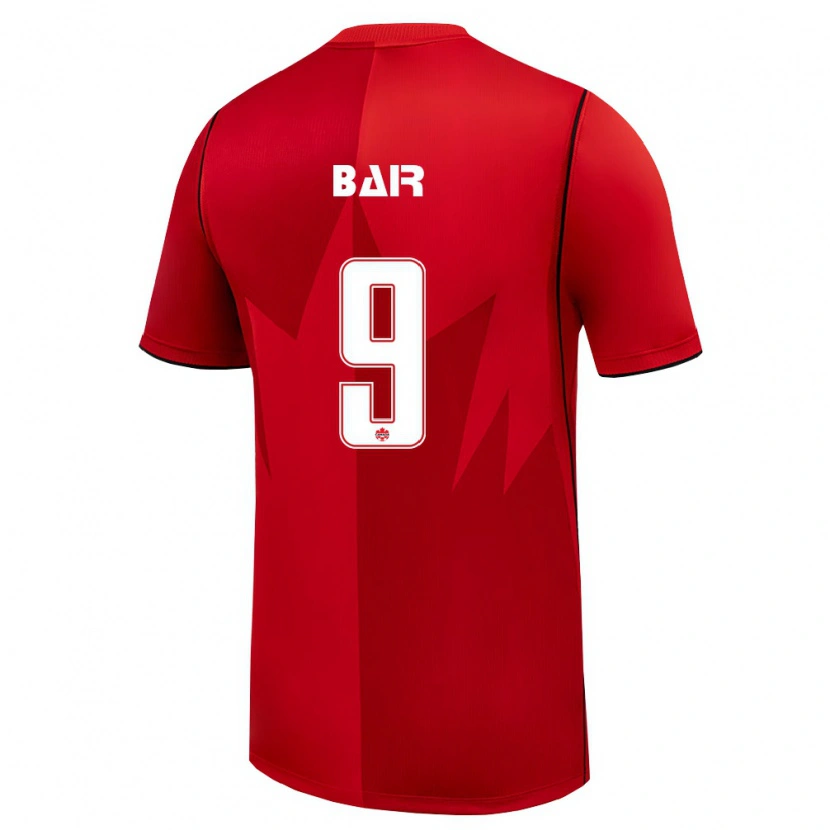 Danxen Hombre Camiseta Canadá Theo Bair #9 Rojo Blanco 1ª Equipación 26-28 La Camisa México