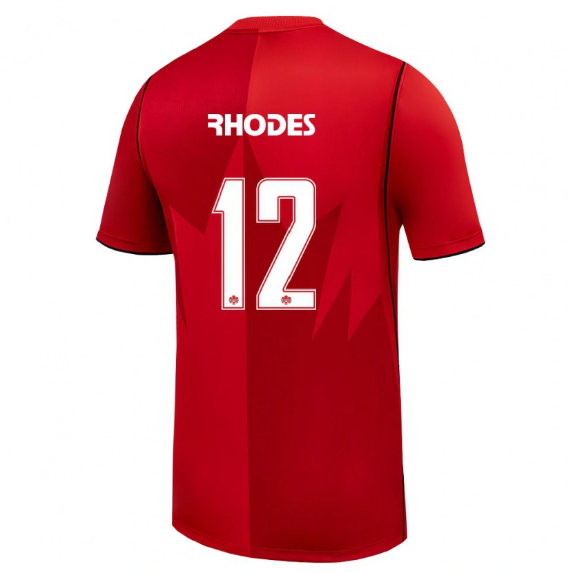 Danxen Hombre Camiseta Canadá James Rhodes #12 Rojo Blanco 1ª Equipación 26-28 La Camisa México