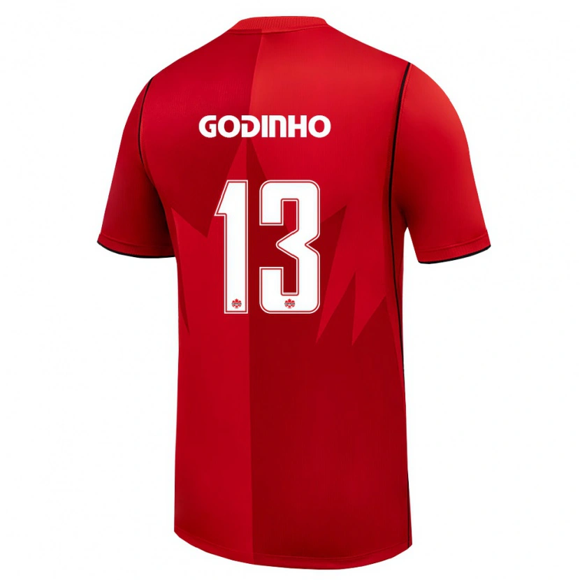 Danxen Hombre Camiseta Canadá Marcus Godinho #13 Rojo Blanco 1ª Equipación 26-28 La Camisa México