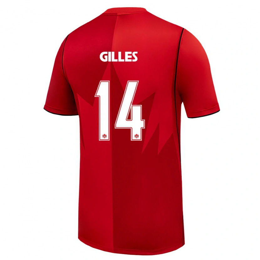 Danxen Hombre Camiseta Canadá Vanessa Gilles #14 Rojo Blanco 1ª Equipación 26-28 La Camisa México