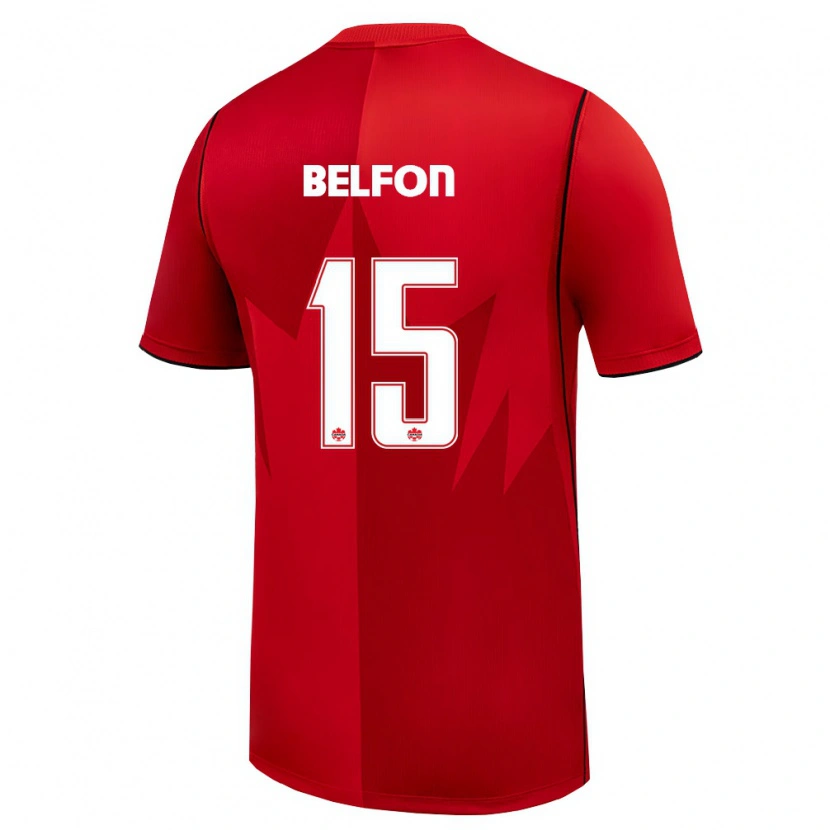 Danxen Hombre Camiseta Canadá Quinton Belfon #15 Rojo Blanco 1ª Equipación 26-28 La Camisa México