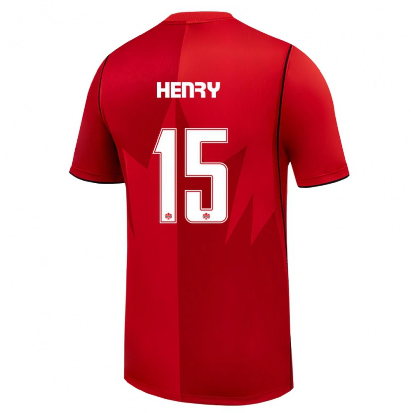 Danxen Hombre Camiseta Canadá Doneil Henry #15 Rojo Blanco 1ª Equipación 26-28 La Camisa México
