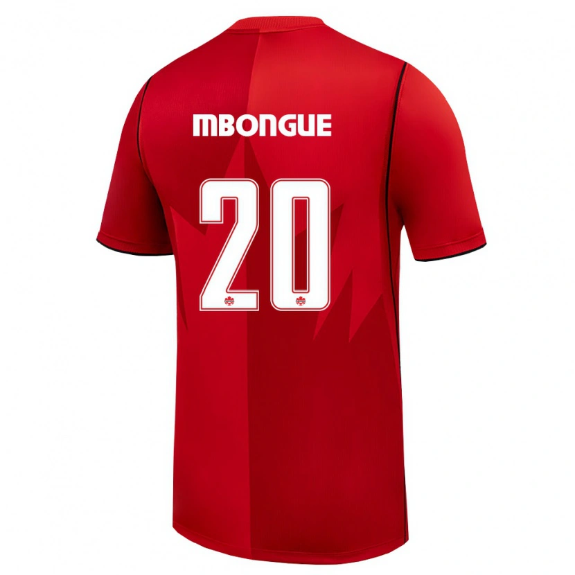 Danxen Hombre Camiseta Canadá Hugo Mbongue #20 Rojo Blanco 1ª Equipación 26-28 La Camisa México