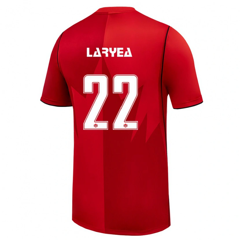 Danxen Hombre Camiseta Canadá Richie Laryea #22 Rojo Blanco 1ª Equipación 26-28 La Camisa México