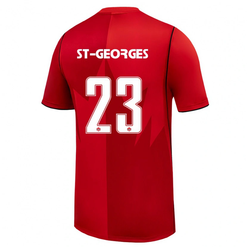 Danxen Hombre Camiseta Canadá Bianca St Georges #23 Rojo Blanco 1ª Equipación 26-28 La Camisa México