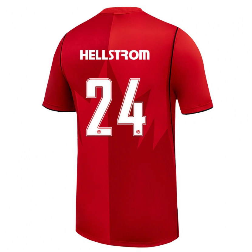 Danxen Hombre Camiseta Canadá Jenna Hellstrom #24 Rojo Blanco 1ª Equipación 26-28 La Camisa México