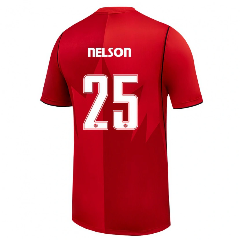 Danxen Hombre Camiseta Canadá Jayden Nelson #25 Rojo Blanco 1ª Equipación 26-28 La Camisa México