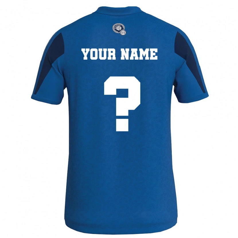 Danxen Hombre Camiseta El Salvador Su Nombre #0 Azul Marino 1ª Equipación 26-28 La Camisa México