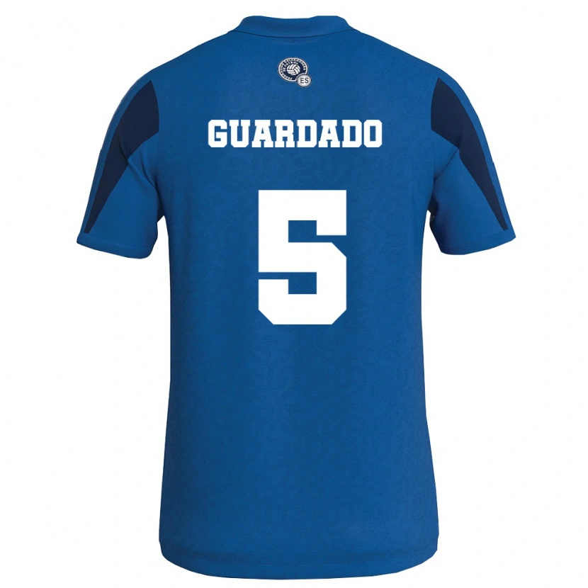Danxen Hombre Camiseta El Salvador Christopher Guardado #5 Azul Marino 1ª Equipación 26-28 La Camisa México