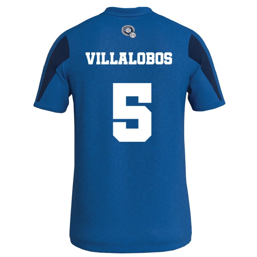 Danxen Hombre Camiseta El Salvador Kristian Villalobos #5 Azul Marino 1ª Equipación 26-28 La Camisa México