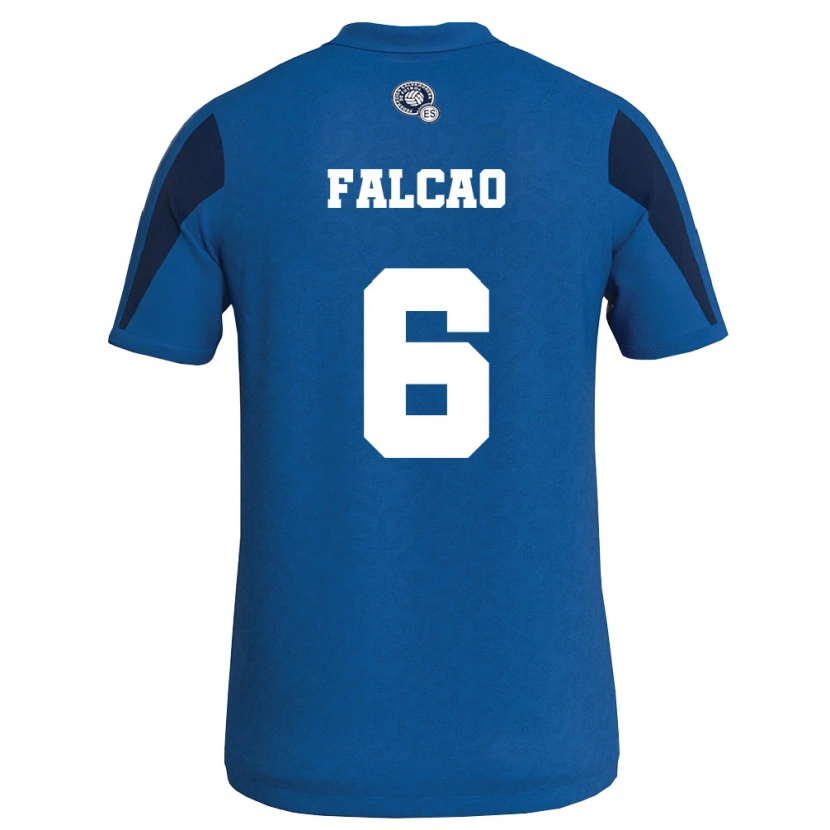 Danxen Hombre Camiseta El Salvador Kiano Falcao #6 Azul Marino 1ª Equipación 26-28 La Camisa México