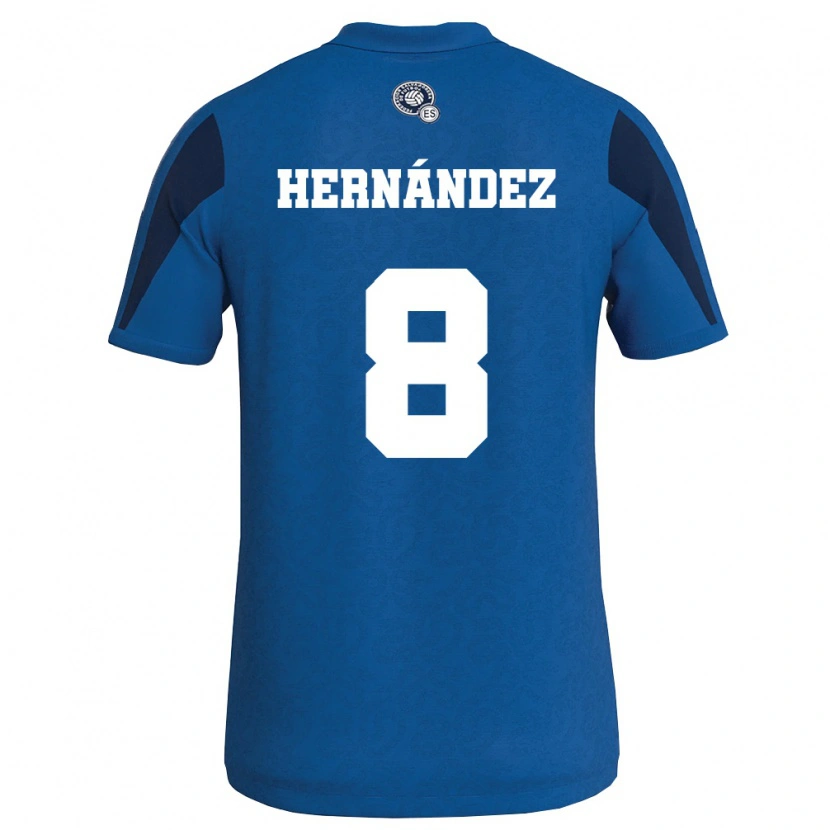 Danxen Hombre Camiseta El Salvador Esteban Hernández #8 Azul Marino 1ª Equipación 26-28 La Camisa México