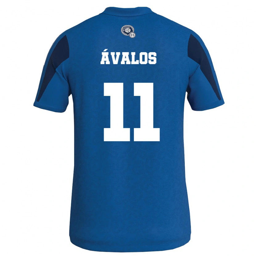 Danxen Hombre Camiseta El Salvador Raúl Ávalos #11 Azul Marino 1ª Equipación 26-28 La Camisa México