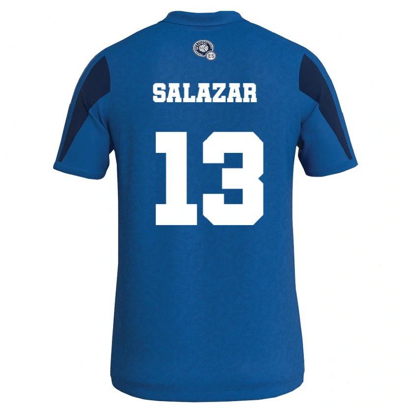 Danxen Hombre Camiseta El Salvador Giovanni Salazar #13 Azul Marino 1ª Equipación 26-28 La Camisa México