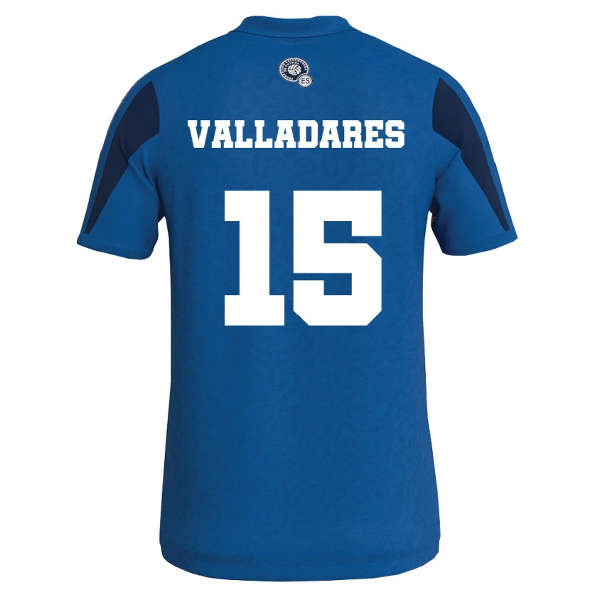 Danxen Hombre Camiseta El Salvador Jefferson Valladares #15 Azul Marino 1ª Equipación 26-28 La Camisa México