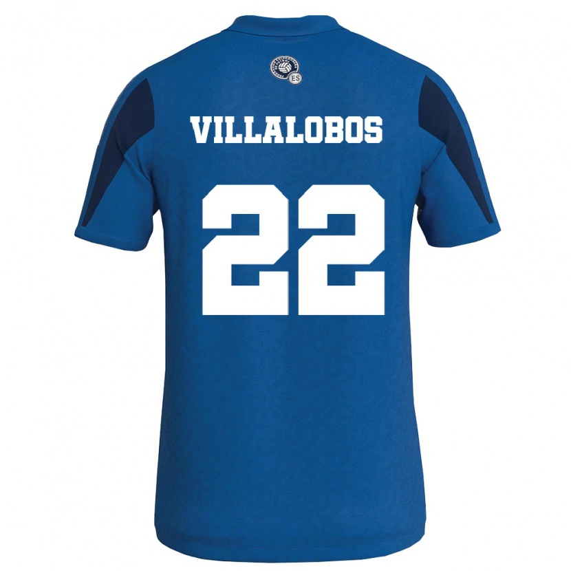 Danxen Hombre Camiseta El Salvador Benjí Villalobos #22 Azul Marino 1ª Equipación 26-28 La Camisa México