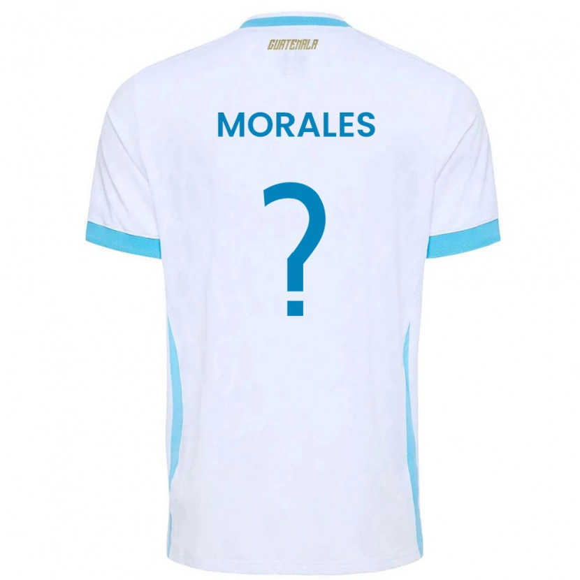 Danxen Hombre Camiseta Guatemala Karla Morales #0 Blanco Azul Cielo Oro 1ª Equipación 26-28 La Camisa México