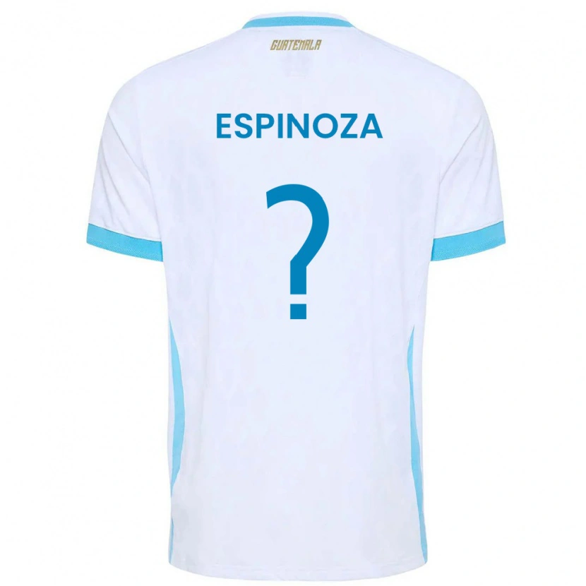Danxen Hombre Camiseta Guatemala José Espinoza #0 Blanco Azul Cielo Oro 1ª Equipación 26-28 La Camisa México
