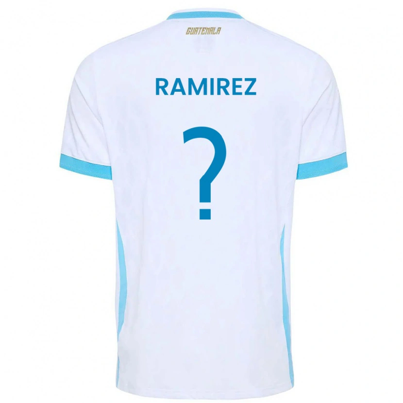 Danxen Hombre Camiseta Guatemala Nelson Ramirez #0 Blanco Azul Cielo Oro 1ª Equipación 26-28 La Camisa México