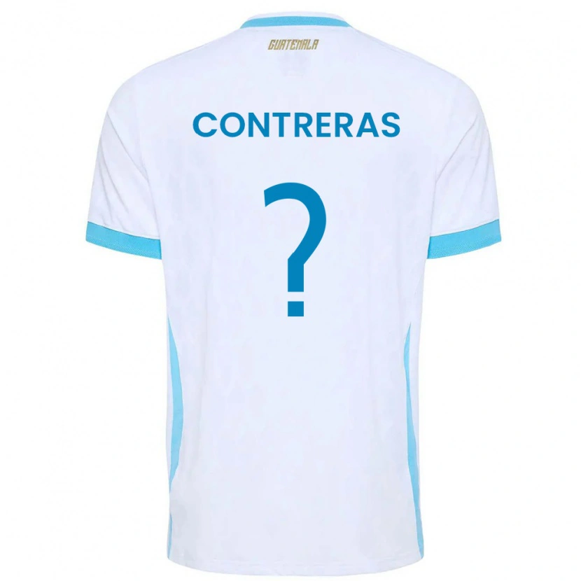 Danxen Hombre Camiseta Guatemala Betzael Contreras #0 Blanco Azul Cielo Oro 1ª Equipación 26-28 La Camisa México