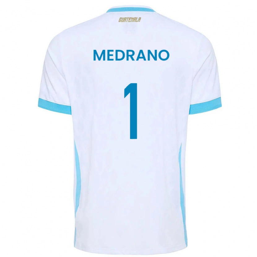 Danxen Hombre Camiseta Guatemala Alvaro Medrano #1 Blanco Azul Cielo Oro 1ª Equipación 26-28 La Camisa México