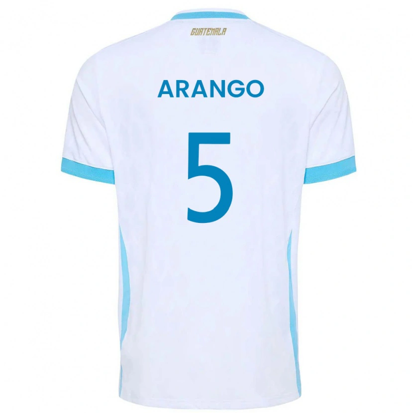 Danxen Hombre Camiseta Guatemala Marcos Arango #5 Blanco Azul Cielo Oro 1ª Equipación 26-28 La Camisa México