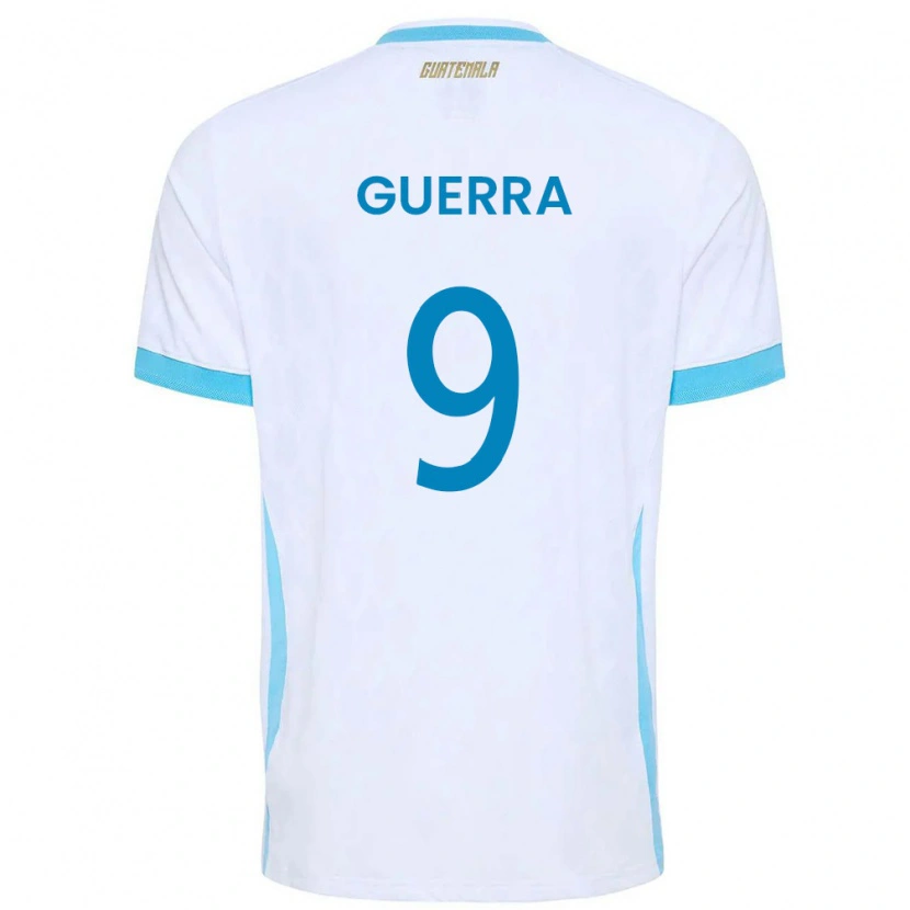 Danxen Hombre Camiseta Guatemala Oseas Guerra #9 Blanco Azul Cielo Oro 1ª Equipación 26-28 La Camisa México