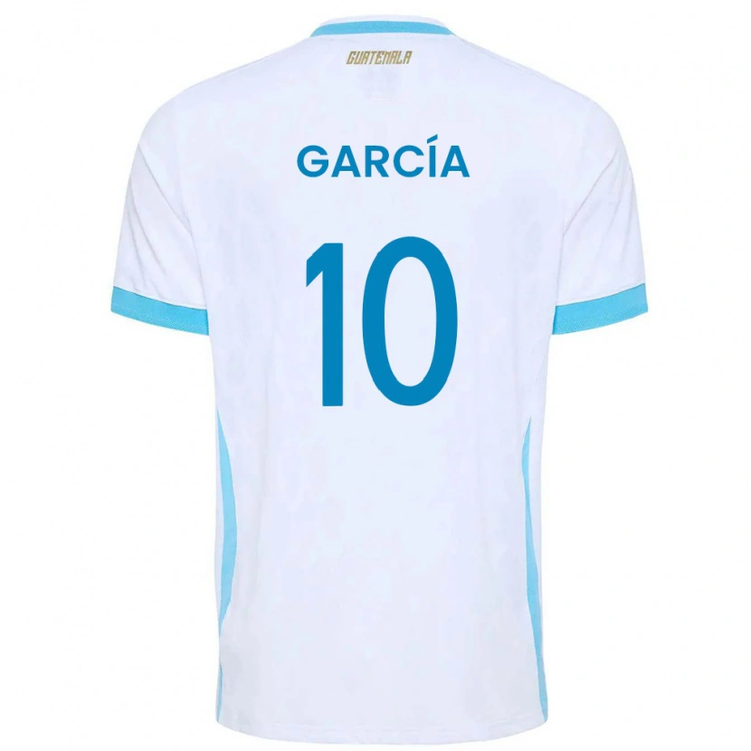 Danxen Hombre Camiseta Guatemala Gabriel García #10 Blanco Azul Cielo Oro 1ª Equipación 26-28 La Camisa México