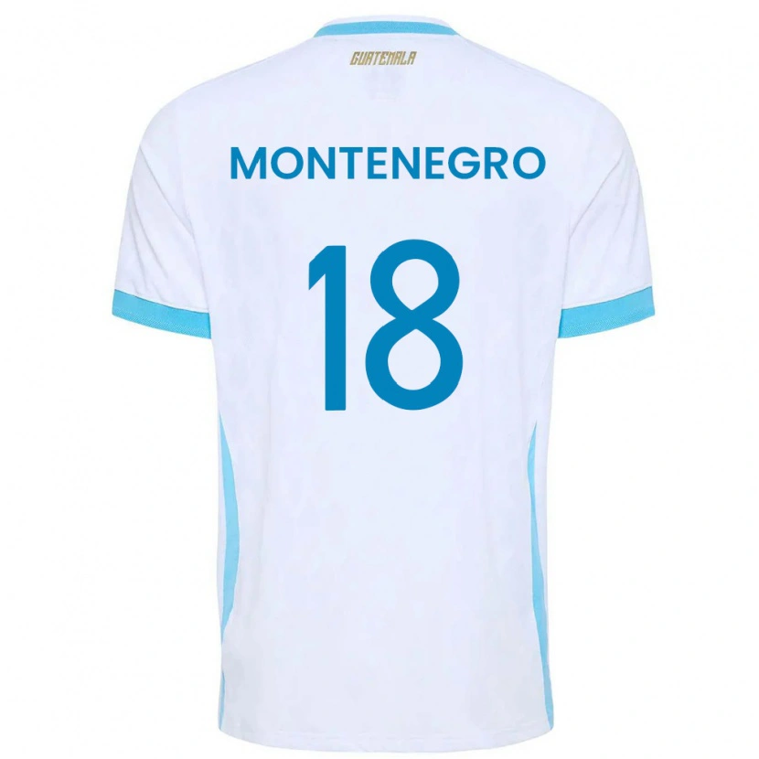 Danxen Hombre Camiseta Guatemala Vivian Montenegro #18 Blanco Azul Cielo Oro 1ª Equipación 26-28 La Camisa México